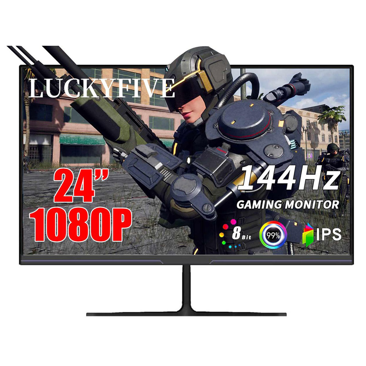 LUCKYFIVE 24 Inch 1080P 144Hz FHD IPS Flat Gaming Monitor Monitors Luckyfive   