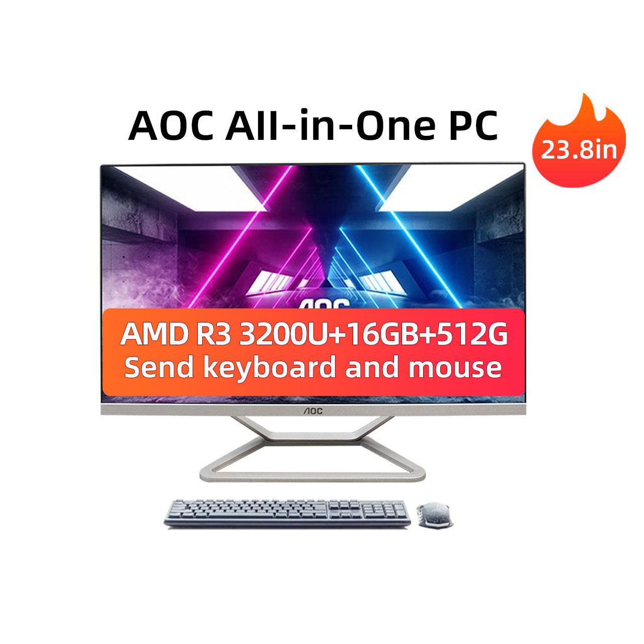 AOC All-in-One Computer with AMD Ryzen 3 3200U GPU and Radeon Vega 3 Graphics All-in-One PC AOC   