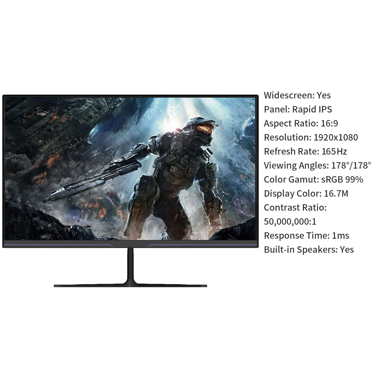 LUCKYFIVE 24 Inch 1080P 165Hz FHD IPS Flat Gaming Monitor Monitors Luckyfive   