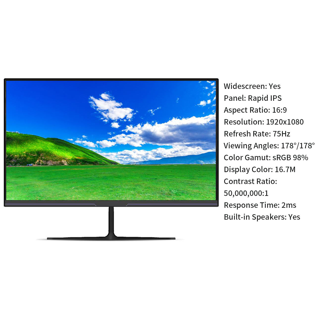 LGLO 22Inch Monitor Full HD 1920x1080P 75Hz Display With Built-in Speaker Monitors LGLO   