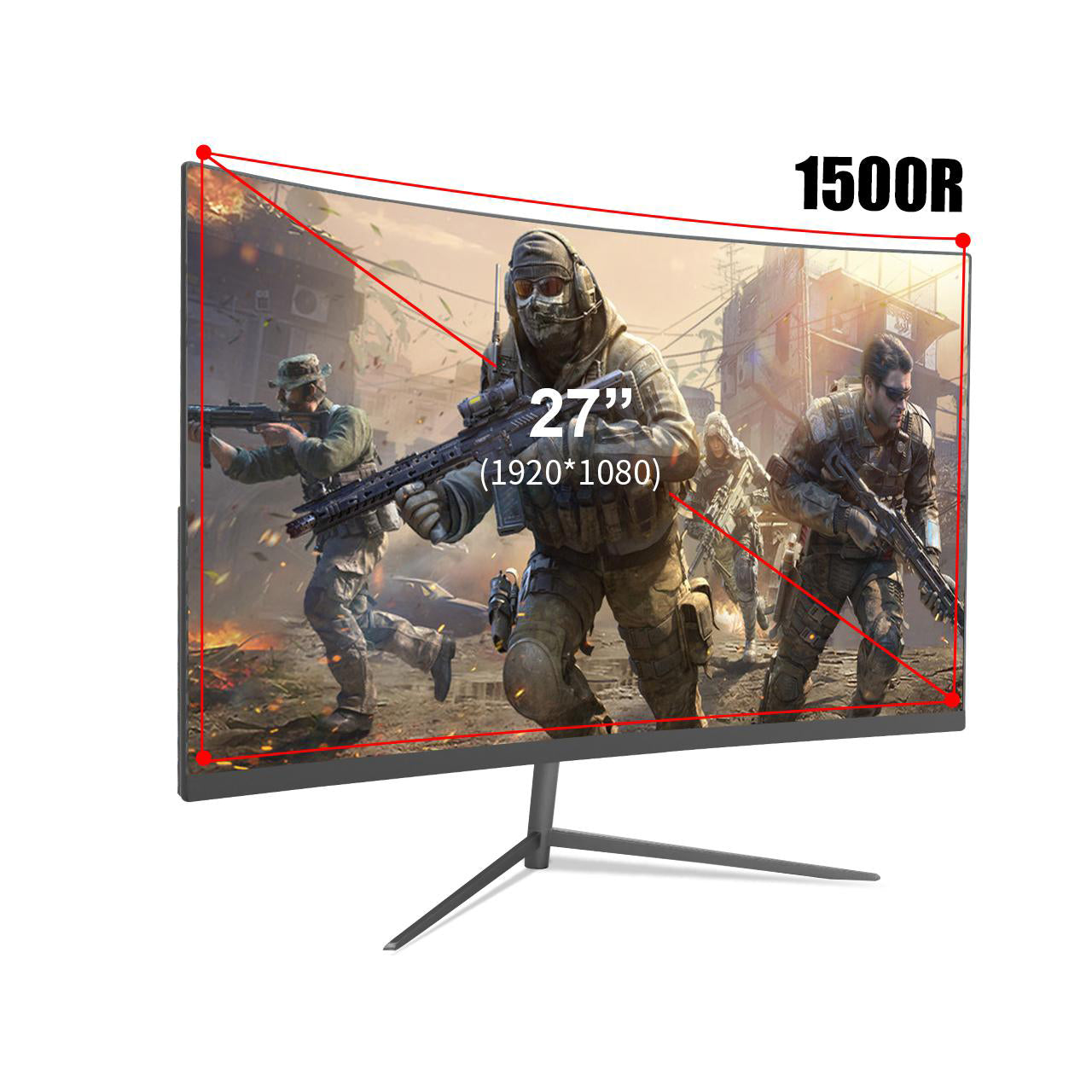 LUCKYFIVE 27 Inch 1K 75Hz 99%sRGB 1920 x1080P Gaming Monitor with 178° Wide Viewing Angle, Built-in Speakers, Support HDMI and VGA, VESA Mountable Monitors Luckyfive   