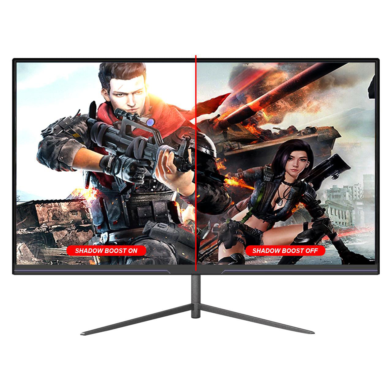 LUCKYFIVE 27 Inch 75Hz FHD 1080P Computer Monitor, IPS Panel, Support HDMI And VGA, 3-Sided Border-Less Monitors Luckyfive   