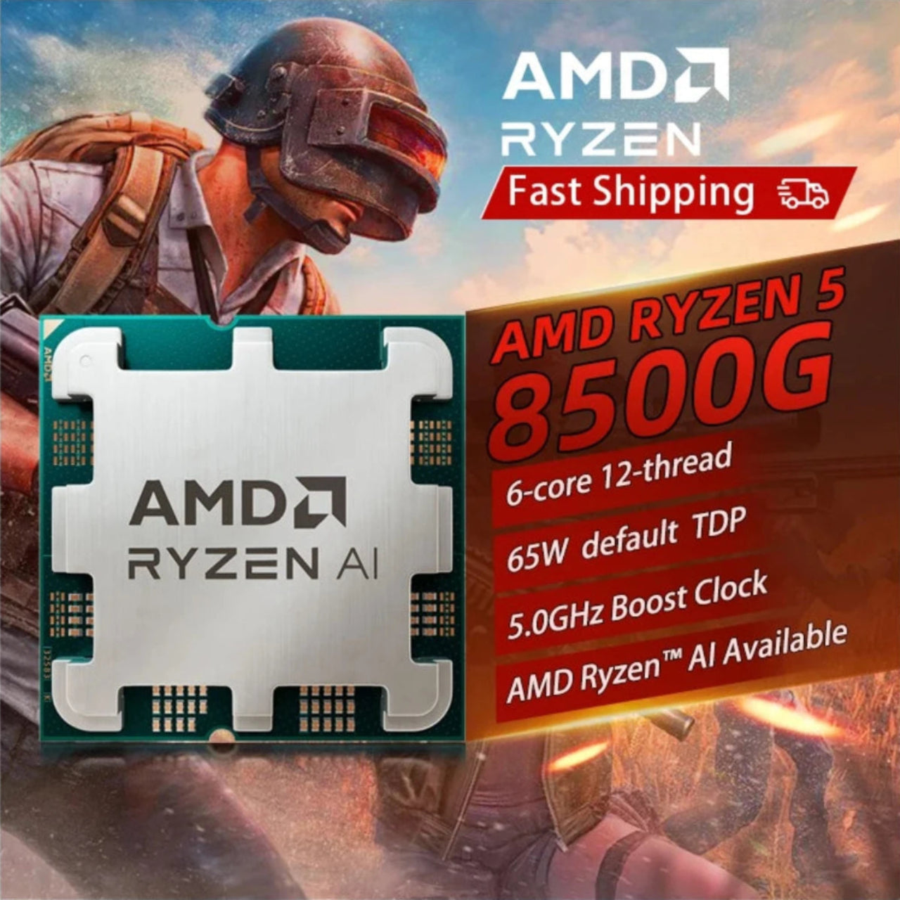 AMD RYZEN™ 5 8500G 100% Brand New CPU Gaming Processor 6-Core 12-Thread 5GHz 4NM 22MB Socket AM5 AMD Ryzen AI Available  AMD   