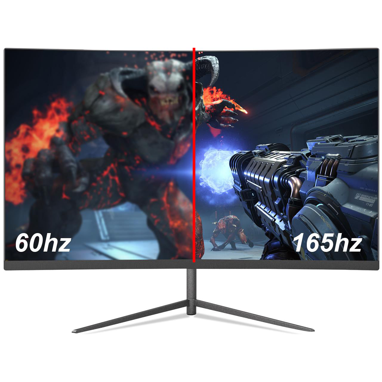 LUCKYFIVE 27 Inch 2560 x 1440 2K 165Hz Curved Gaming Monitor with Built-in Speakers, Tilt Adjustment, Support HDMI And DisplayPort, VESA Mountable Monitors Luckyfive   