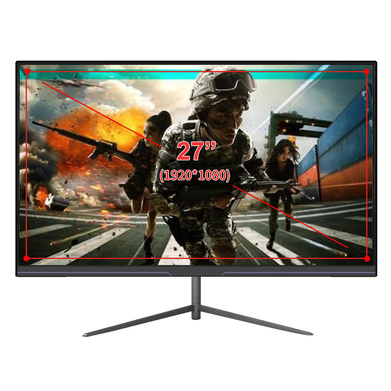 LUCKYFIVE 27 Inch 75Hz FHD 1080P Computer Monitor, IPS Panel, Support HDMI And VGA, 3-Sided Border-Less Monitors Luckyfive   