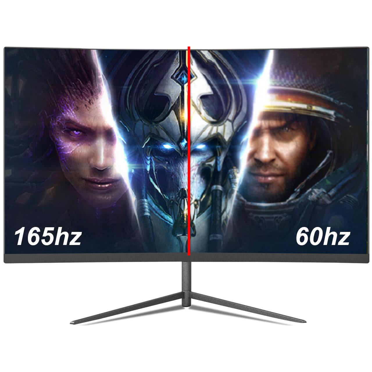 LUCKYFIVE 27 Inch 1K 165Hz 99%sRGB 1920 x1080P Curved Gaming Monitor with 178° Wide Viewing Angle, Built-in Speakers, Support HDMI and DP, VESA Mountable Monitors Luckyfive   