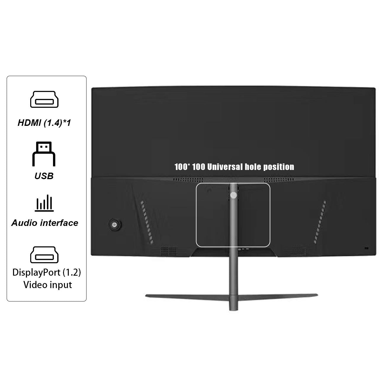 LUCKYFIVE 27 Inch 2560 x 1440 2K 165Hz Curved Gaming Monitor with Built-in Speakers, Tilt Adjustment, Support HDMI And DisplayPort, VESA Mountable Monitors Luckyfive   