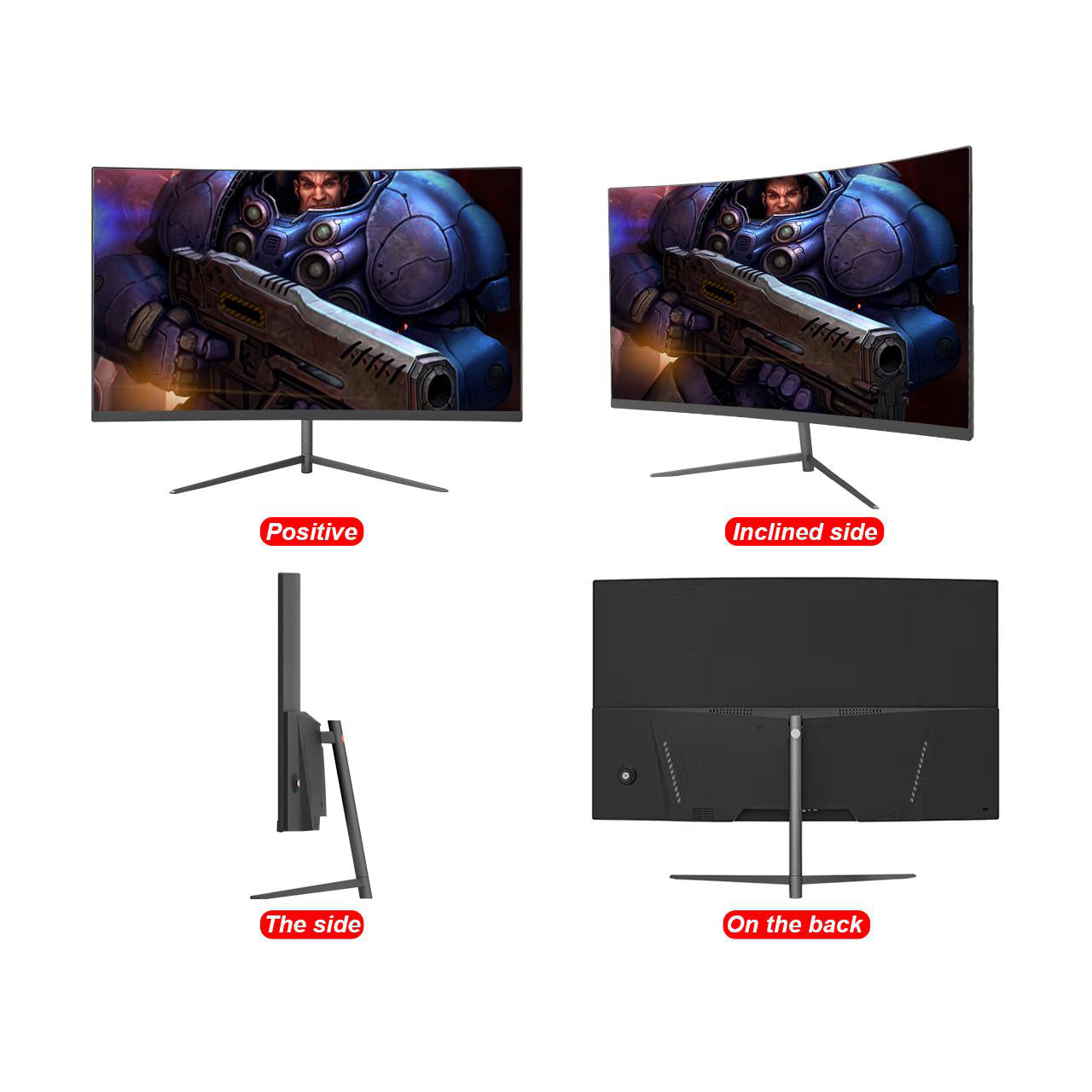 LUCKYFIVE 27 Inch 1K 75Hz 99%sRGB 1920 x1080P Gaming Monitor with 178° Wide Viewing Angle, Built-in Speakers, Support HDMI and VGA, VESA Mountable Monitors Luckyfive   