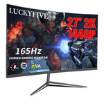 luckyfive 27 Inch 2560 x 1440 165Hz HDR Gaming Monitor with Built-in Speakers, VESA Mountable, Tilt Adjustment, Supports HDMI and DP Monitors Luckyfive 2K 165Hz Curved  