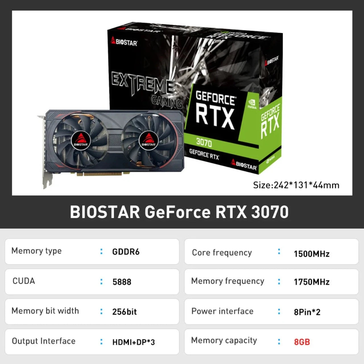 Biostar Graphics Card BIOSTAR NEW RTX3070 Graphics Cards – Cyvbers