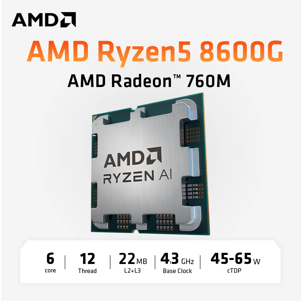 New AMD Ryzen 5 8600G CPU AM5 R5 8600G 65W L3=22MB Integrated Graphics Processor 4.2GHz 6-Core 12-Thread CPU Processor 4NM  AMD   