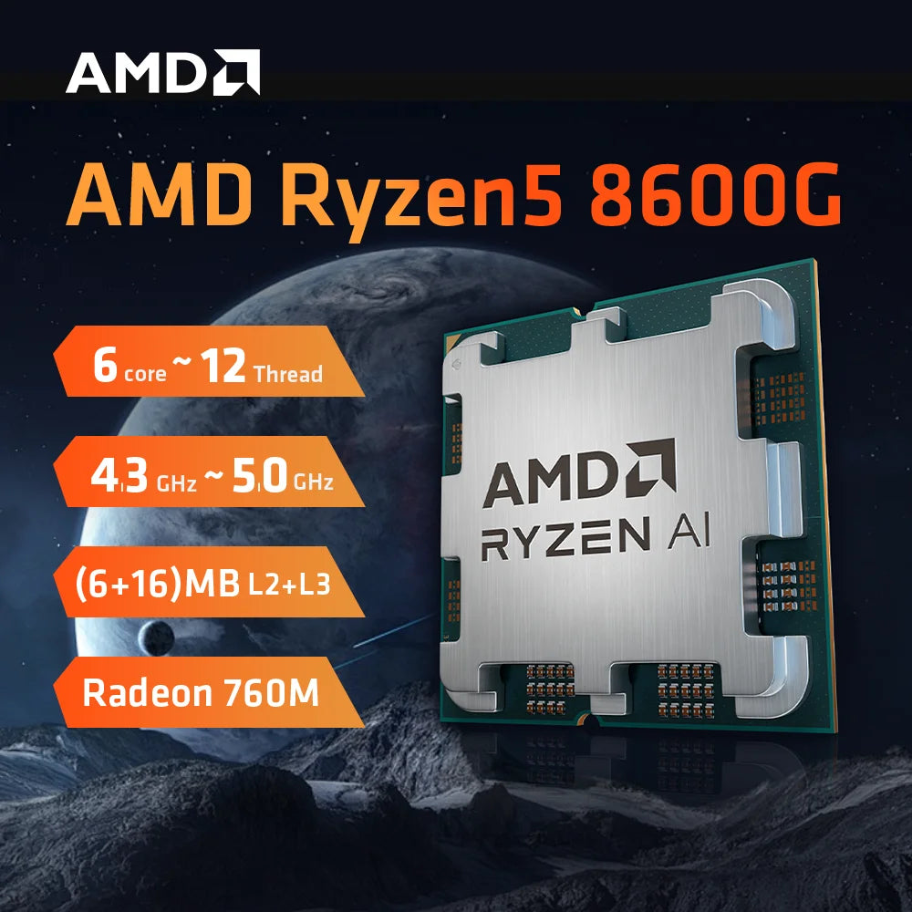 New AMD Ryzen 5 8600G CPU AM5 R5 8600G 65W L3=22MB Integrated Graphics Processor 4.2GHz 6-Core 12-Thread CPU Processor 4NM  AMD   